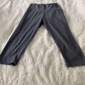 Gray exercise capris